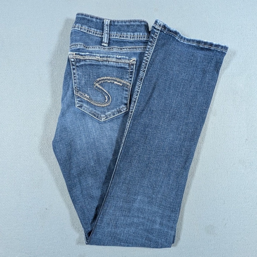 Silver Jeans Elyse Slim Boot Womens W30 L33 Medium Wash Denim Blue L03605SSG327